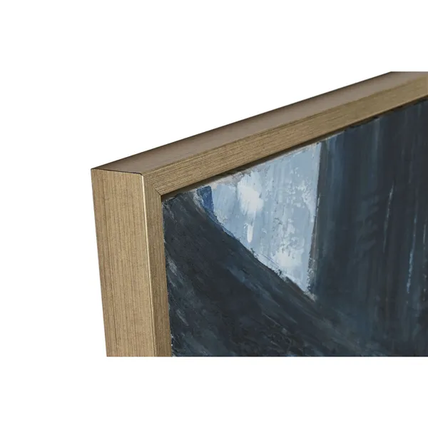 Canvas Home ESPRIT Blue White Abstract Modern 131 x 3,8 x 131 cm