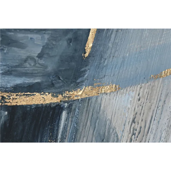 Canvas Home ESPRIT Blue White Abstract Modern 131 x 3,8 x 131 cm