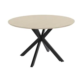 Dining Table Home ESPRIT Brown Black Iron MDF Wood 120 x 120 x 75 cm