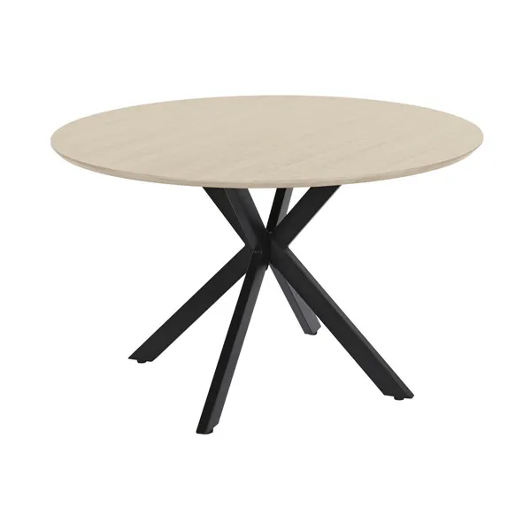 Dining Table Home ESPRIT Brown Black Iron MDF Wood 120 x 120 x 75 cm