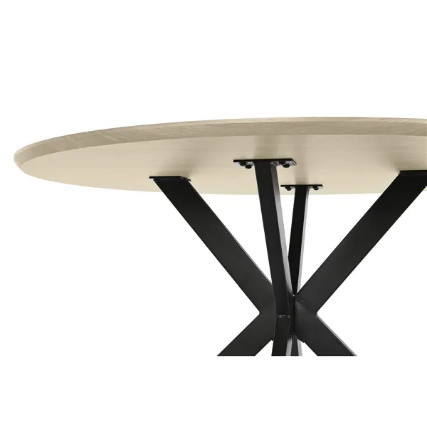 Dining Table Home ESPRIT Brown Black Iron MDF Wood 120 x 120 x 75 cm