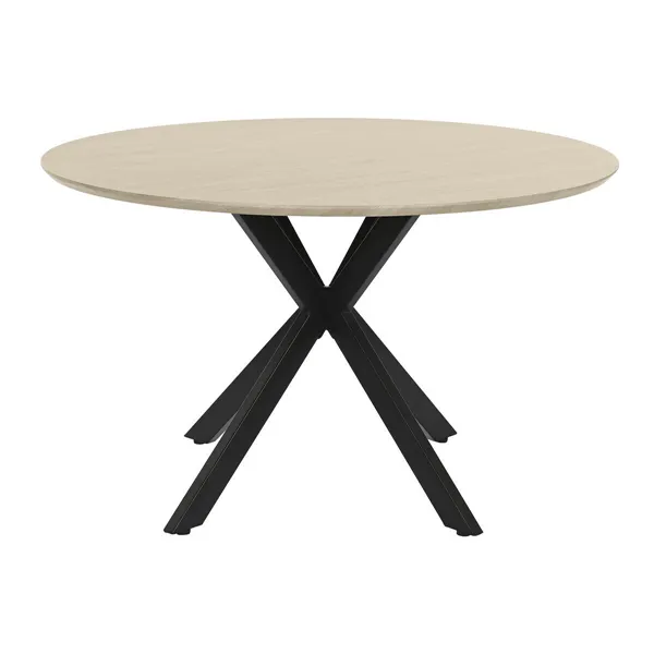 Dining Table Home ESPRIT Brown Black Iron MDF Wood 120 x 120 x 75 cm