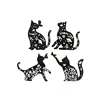 Wall Decoration Home ESPRIT Black Cat 37 x 1,3 x 48 cm (4 Units)