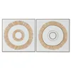 Canvas Home ESPRIT White Natural Boho 92 x 4,5 x 92 cm (2 Units)