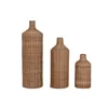 Set of 3 Vases Home ESPRIT Brown Metal Natural 25 x 25 x 82 cm (3 Pieces)
