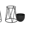 Set of Planters Home ESPRIT Black Metal 38 x 38 x 80 cm (3 Pieces)
