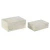 Jewelry box Home ESPRIT Bone Mango wood 18 x 13 x 7,7 cm (2 Pieces)