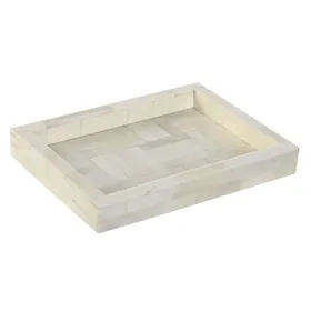 Decorative tray Home ESPRIT Beige Stripes Colonial