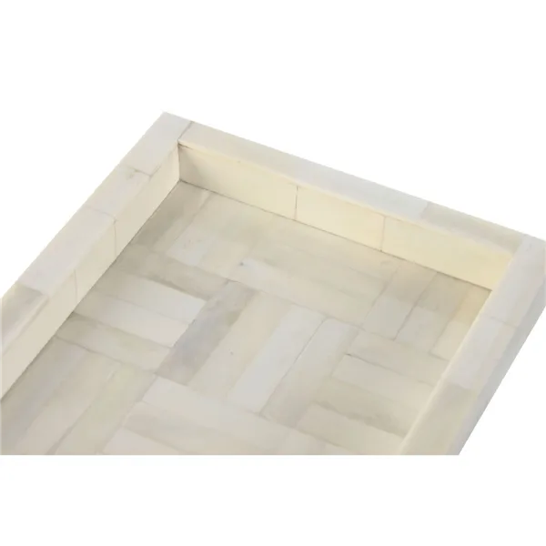 Decorative tray Home ESPRIT Beige Stripes Colonial