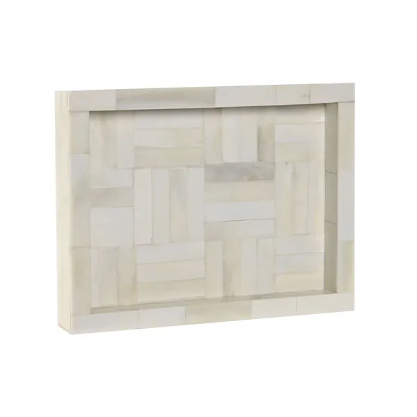 Decorative tray Home ESPRIT Beige Stripes Colonial