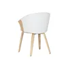 Dining Chair Home ESPRIT White Polyester Wood 60 x 57,5 x 79 cm