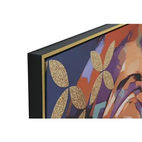 Canvas Home ESPRIT Golden polystyrene Canvas Colonial African Woman 82 x 3,5 x 122 cm (2 Units)