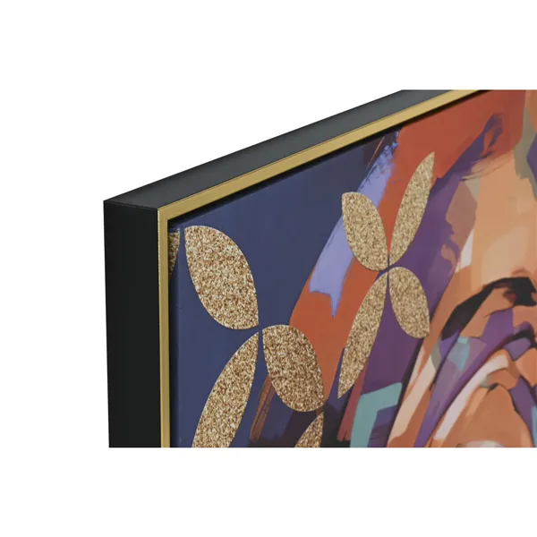 Canvas Home ESPRIT Golden polystyrene Canvas Colonial African Woman 82 x 3,5 x 122 cm (2 Units)