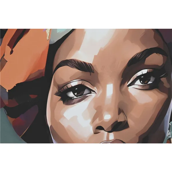 Canvas Home ESPRIT Golden polystyrene Canvas Colonial African Woman 82 x 3,5 x 122 cm (2 Units)