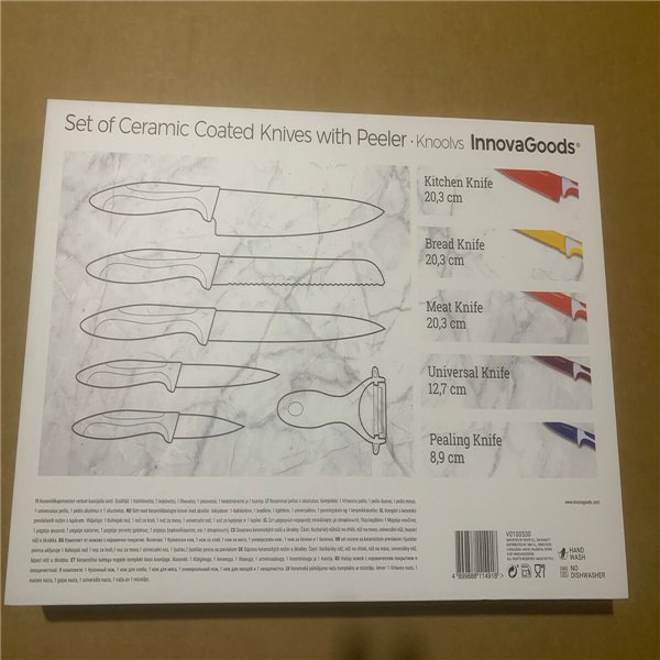 Keramikinių peilių rinkinys su skustuku „Knoolvs InnovaGoods“, 6 dalys