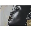 Canvas Home ESPRIT Black Golden polystyrene Canvas Lady 82 x 3,5 x 122 cm (2 Units)