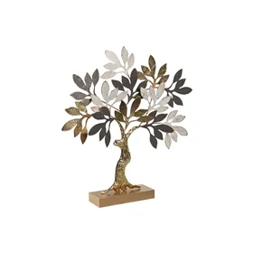 Decorative Figure Home ESPRIT Grey Golden Tree Modern 50 x 9 x 52 cm