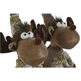 Christmas bauble Home ESPRIT Brown Green Reindeer 25 x 15 x 55 cm (2 Units)