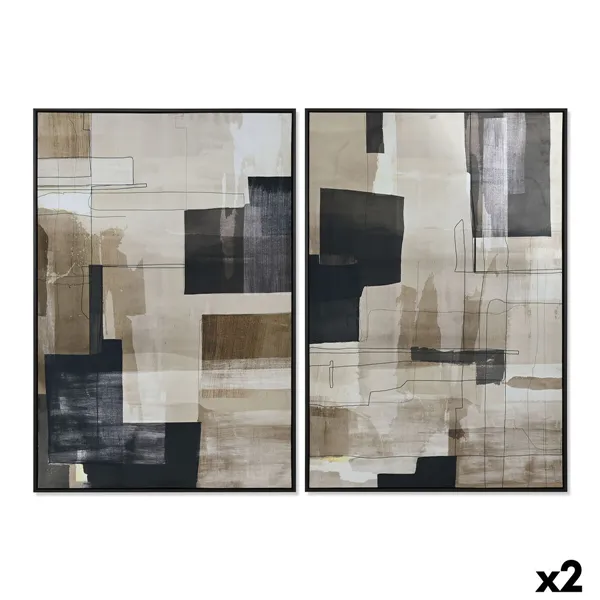 Canvas Home ESPRIT Velvet Canvas 83 x 4 x 123 cm