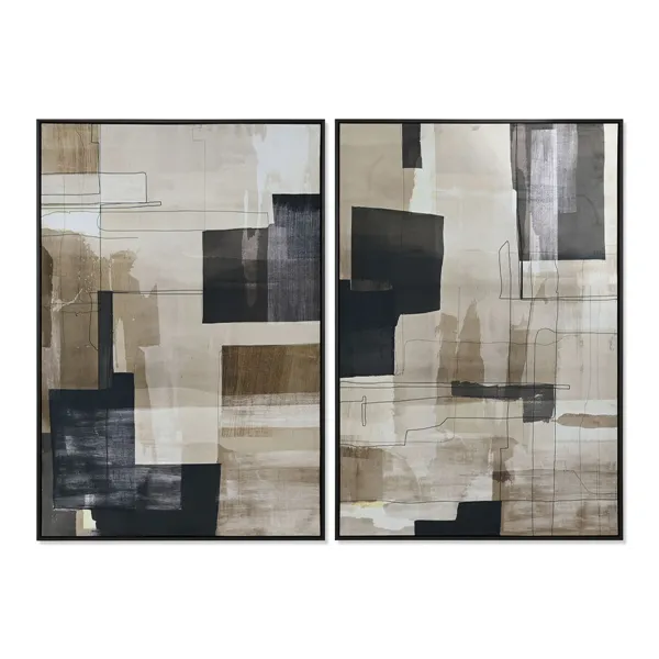 Canvas Home ESPRIT Velvet Canvas 83 x 4 x 123 cm