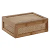 Jewelry box Home ESPRIT Natural Bamboo Rattan 23 x 15 x 8 cm (10 Pieces)