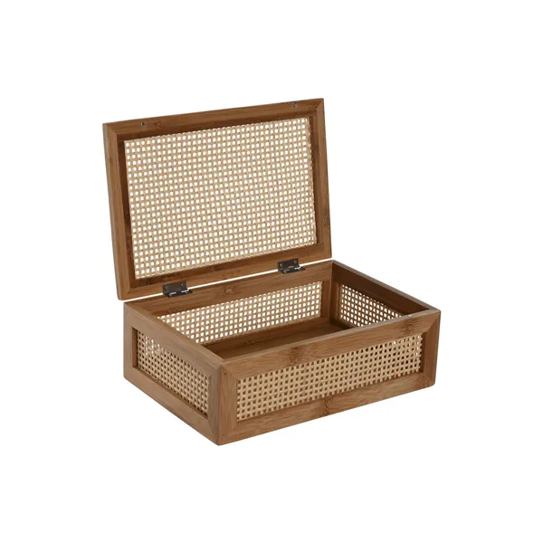 Jewelry box Home ESPRIT Natural Bamboo Rattan 23 x 15 x 8 cm (10 Pieces)