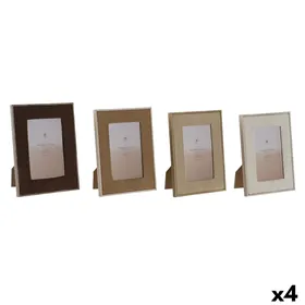 Photo frame Home ESPRIT Brown Beige Velvet Crystal Modern (4 Units)