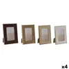 Photo frame Home ESPRIT Brown Beige Velvet Crystal Modern (4 Units)
