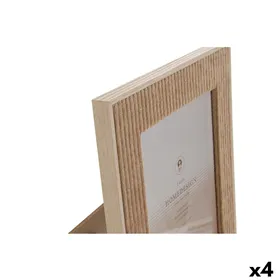 Photo frame Home ESPRIT Brown Beige Velvet Crystal Modern (4 Units)