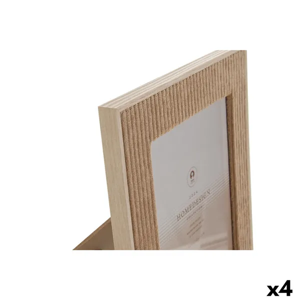 Photo frame Home ESPRIT Brown Beige Velvet Crystal Modern (4 Units)