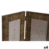 Photo frame Home ESPRIT Brown Beige Natural Ivory Crystal polystyrene Scandinavian 31 X 2 X 21 cm (4 Units)