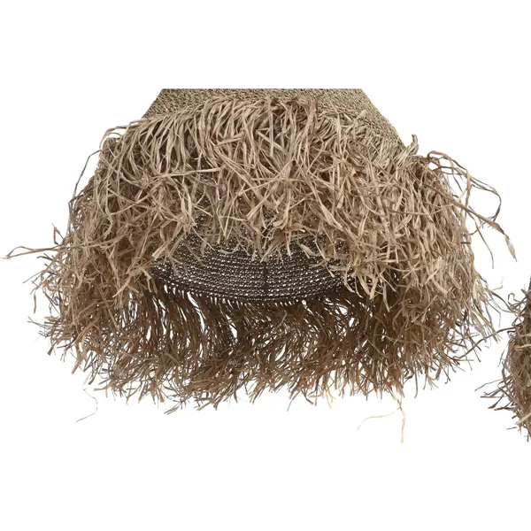Lamp Shade Home ESPRIT Natural Aluminium Palm leaf 64 X 64 X 80 CM (2)