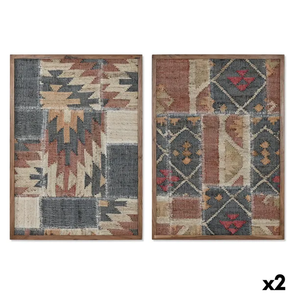Painting Home ESPRIT Cotton Acacia 75 x 3 x 105 cm