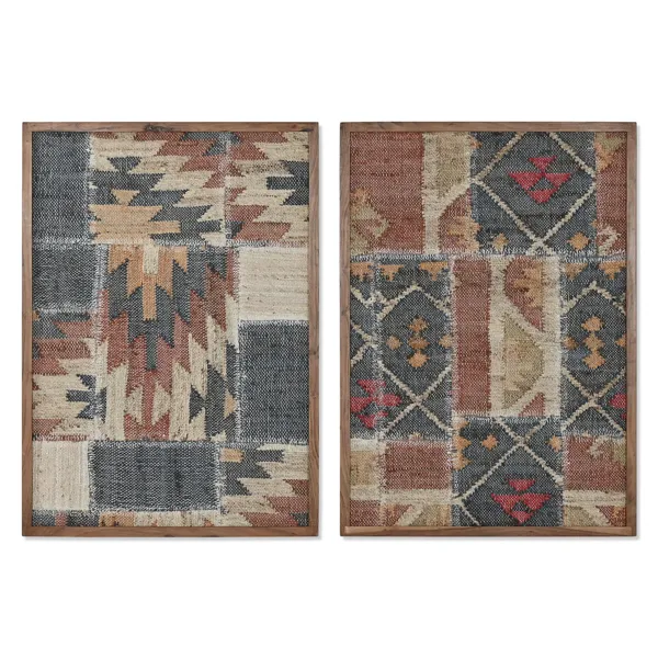 Painting Home ESPRIT Cotton Acacia 75 x 3 x 105 cm