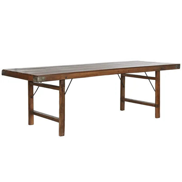 Folding Table Home ESPRIT Natural Recycled Wood 240 x 90 x 77 cm