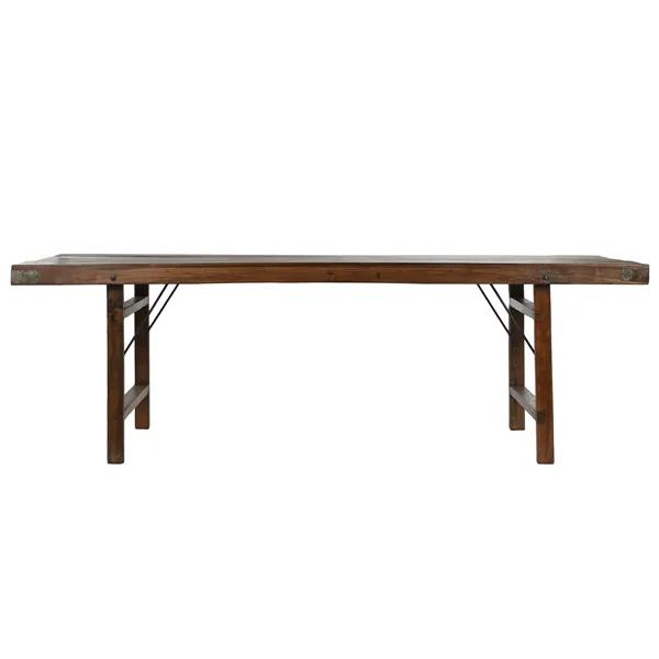 Folding Table Home ESPRIT Natural Recycled Wood 240 x 90 x 77 cm