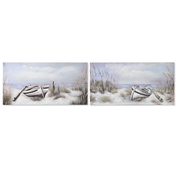 Canvas Home ESPRIT Beach Ship Mediterranean 140 x 3 x 70 cm (2 Units)