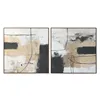 Canvas Home ESPRIT Black Golden Abstract Urban 100 x 4 x 100 cm (2 Units)