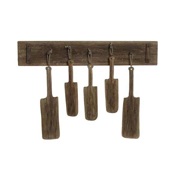 Wall mounted coat hanger Home ESPRIT Natural Paolownia wood 89 x 6 x 62 cm