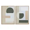 Canvas Home ESPRIT Green Beige Abstract Urban 50 x 3 x 70 cm (2 Units)