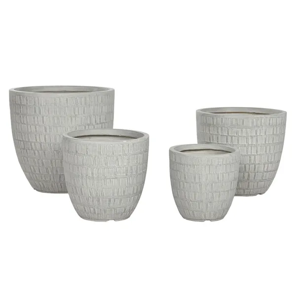 Planter Home ESPRIT Grey Magnesium 44 x 44 x 43 cm (4 Units)