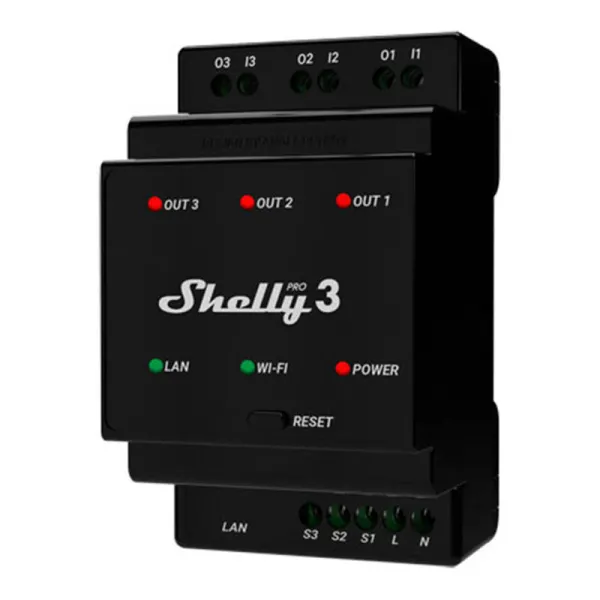 Releja modulis Shelly DIN PRO 3