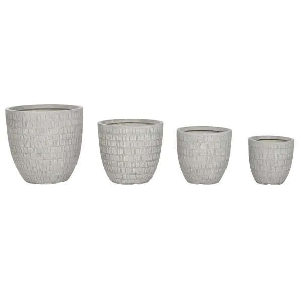 Planter Home ESPRIT Grey Magnesium 44 x 44 x 43 cm (4 Units)