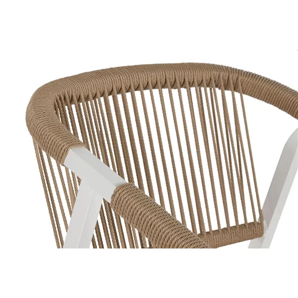 Table set with 6 chairs Home ESPRIT White Natural 180 x 90 x 75 cm