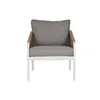 Table Set with 3 Armchairs Home ESPRIT White Natural Light grey 189 x 73 x 84 cm (4 Pieces)