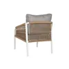 Table Set with 3 Armchairs Home ESPRIT White Natural Light grey 189 x 73 x 84 cm (4 Pieces)