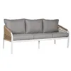Table Set with 3 Armchairs Home ESPRIT White Natural Light grey 189 x 73 x 84 cm (4 Pieces)