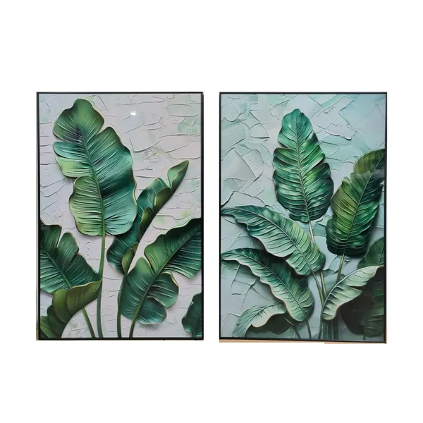 Painting Home ESPRIT Aluminium MDF Wood 80 x 3,5 x 120 cm (2 Units)