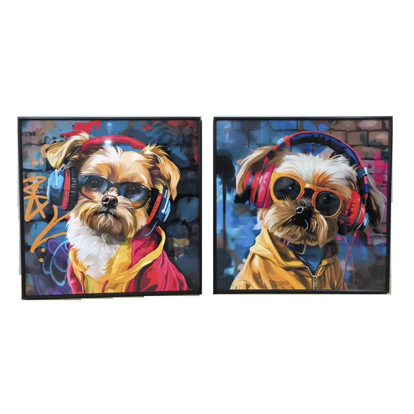 Painting Home ESPRIT Aluminium MDF Wood 50 x 3,5 x 50 cm