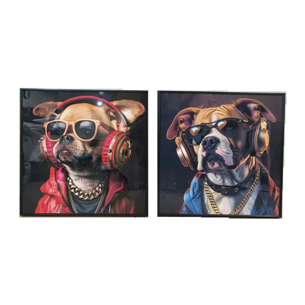 Painting Home ESPRIT Aluminium MDF Wood 50 x 3,5 x 50 cm